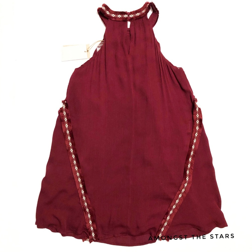 Anthropologie Moon River Burgundy Halter Dress - Picture 7 of 8